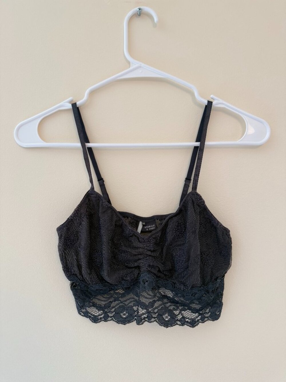 Urban Outfitters Sparkle & Fade Floral Lace Trim Bralette Adjustable Straps Boho